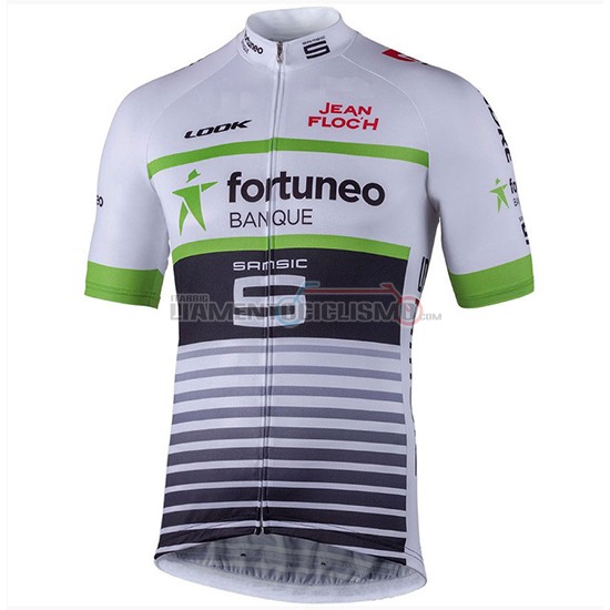 Abbigliamento Ciclismo Fortuneo Samsic Manica Corta 2018 Bianco